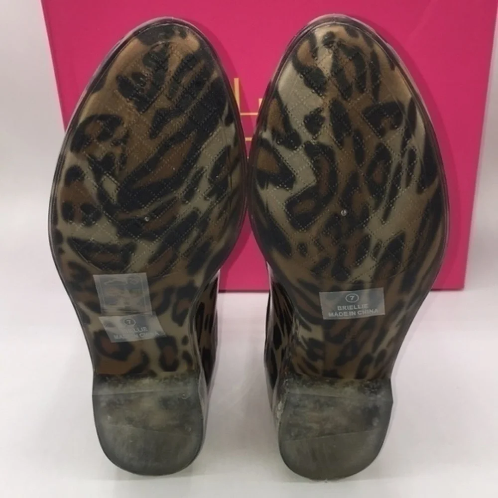 CATHERINE MALANDRINO Leopard bow rain boots